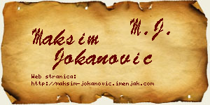 Maksim Jokanović vizit kartica